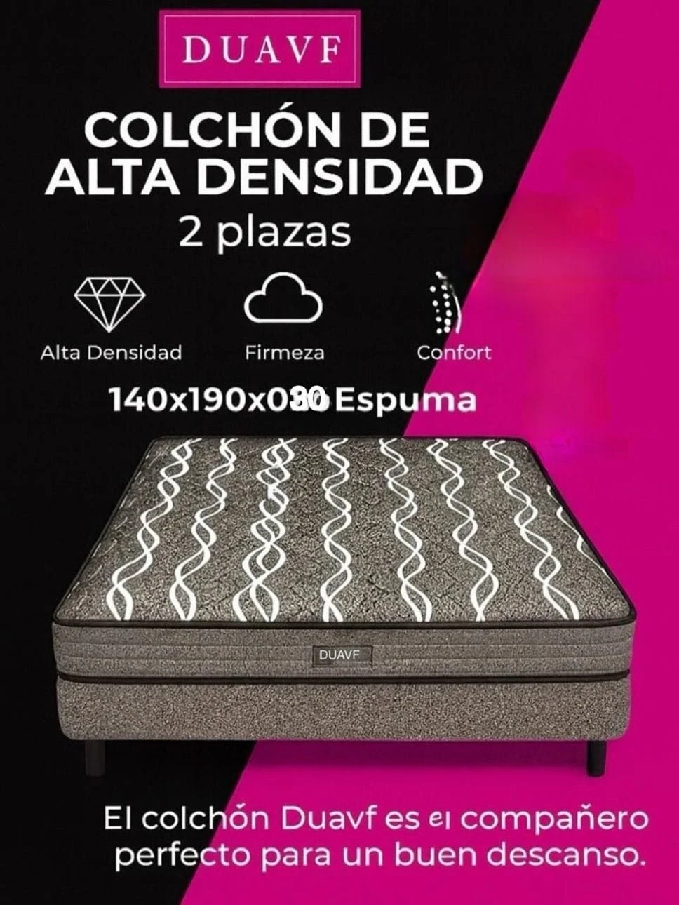 Sommier + colchon 2 plazas Duavf