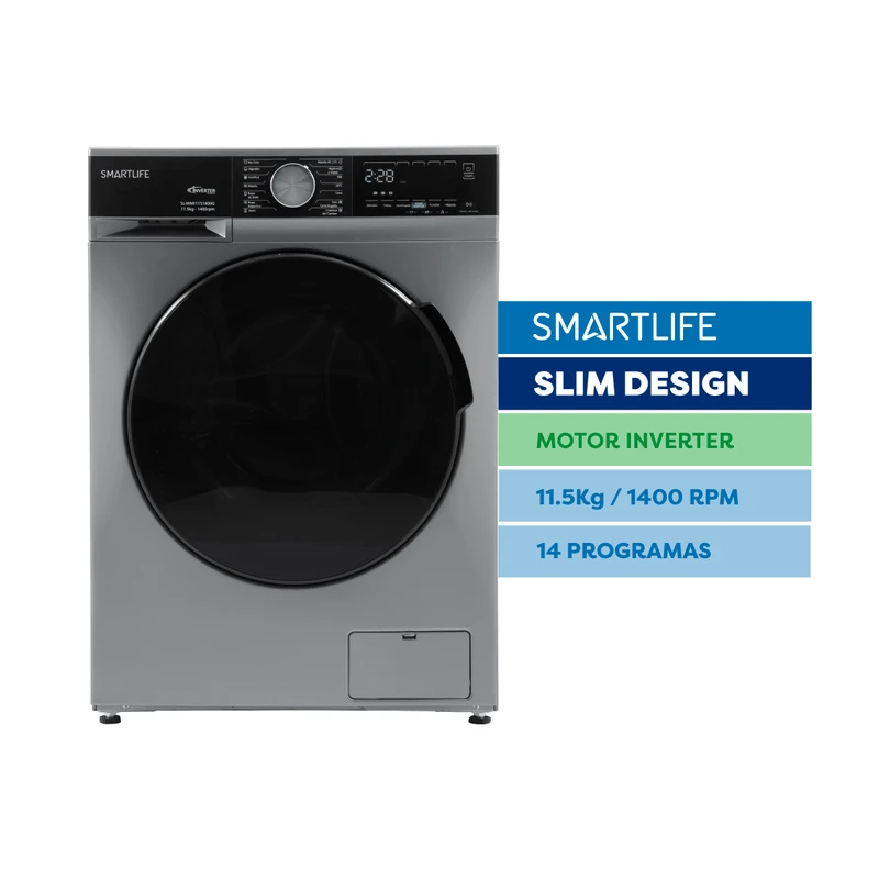 Lavarropas Smartlife SL-WMI1151400G Inverter 11.5KG Gris