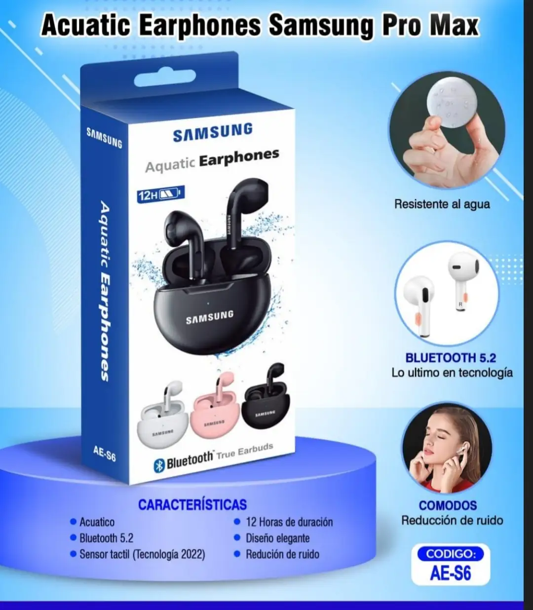 ✨Acuatic Earpthones Samsung Pro Max