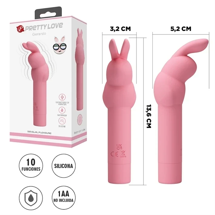 Stick estimulador femenino con forma de conejo