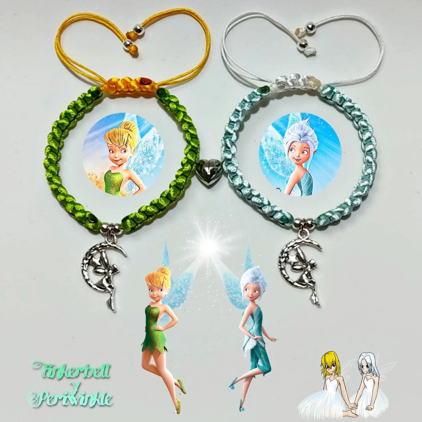 Dúo Pulseras de Tinkerbell y Periwinkle