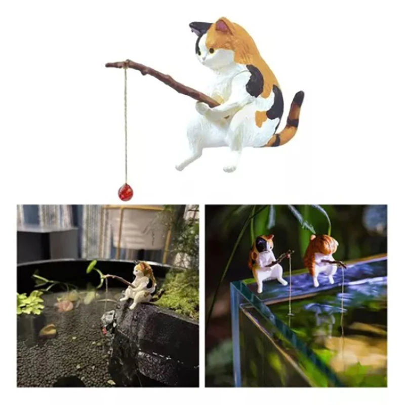 Adorno de Pvc Gato Pescador 3*4cm Aq-645