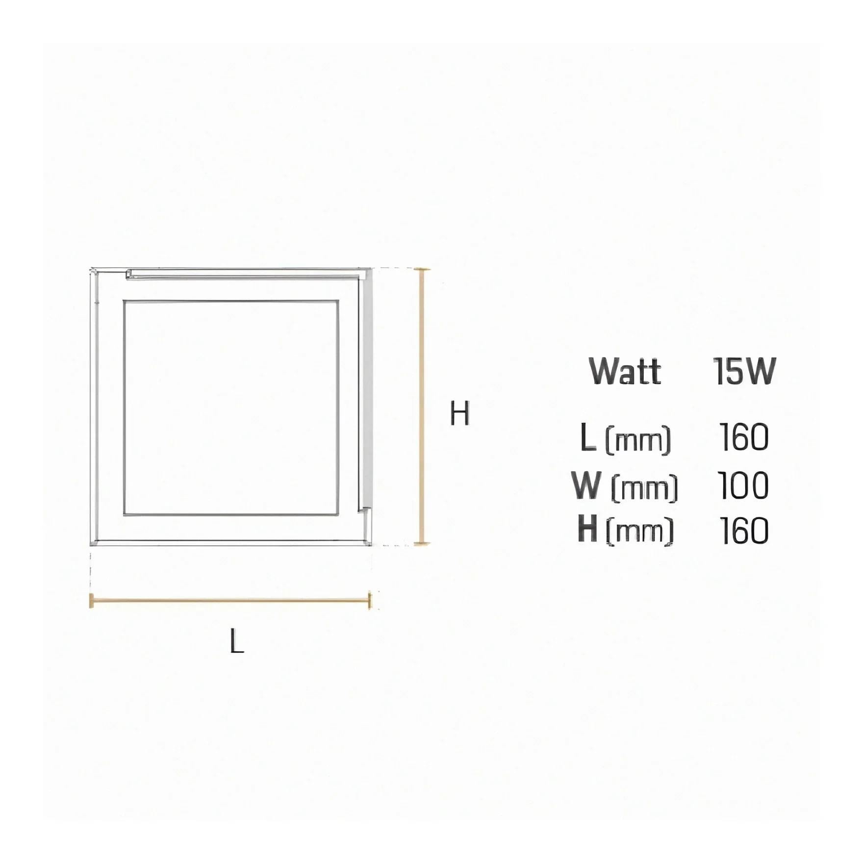 APLIQUE PARED ASTRO SQ 15W LUZ CALIDA/3000K 5