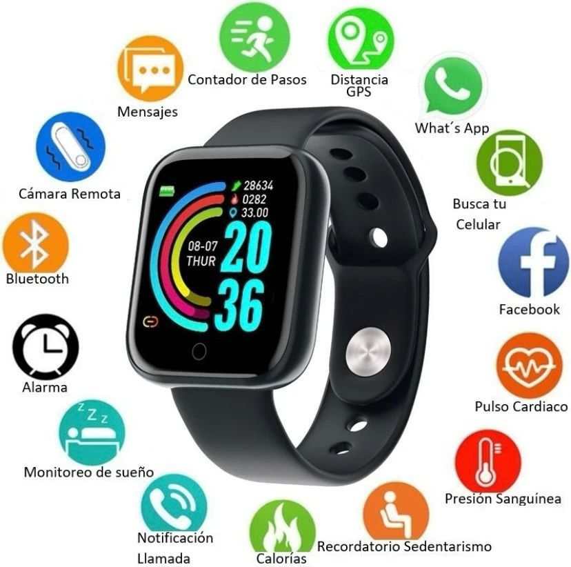 Promoción Y68 Smartwatch Negro