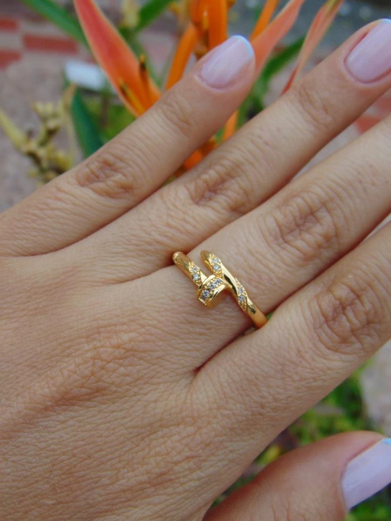 PULSERA + ANILLO RODIO DOR CLAVO MICROCIRCONES 2