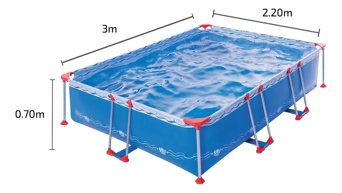 Pileta estructural rectangular Sol de Verano S300 con capacidad de 4600 litros 2.2x3 m