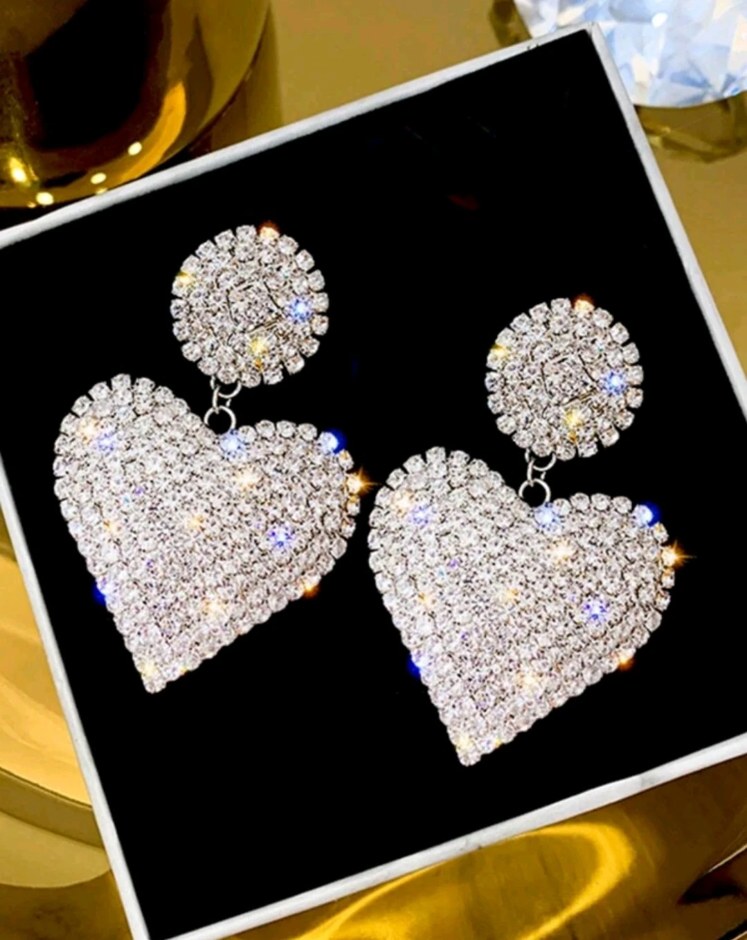 Aretes de corazón plateados 3