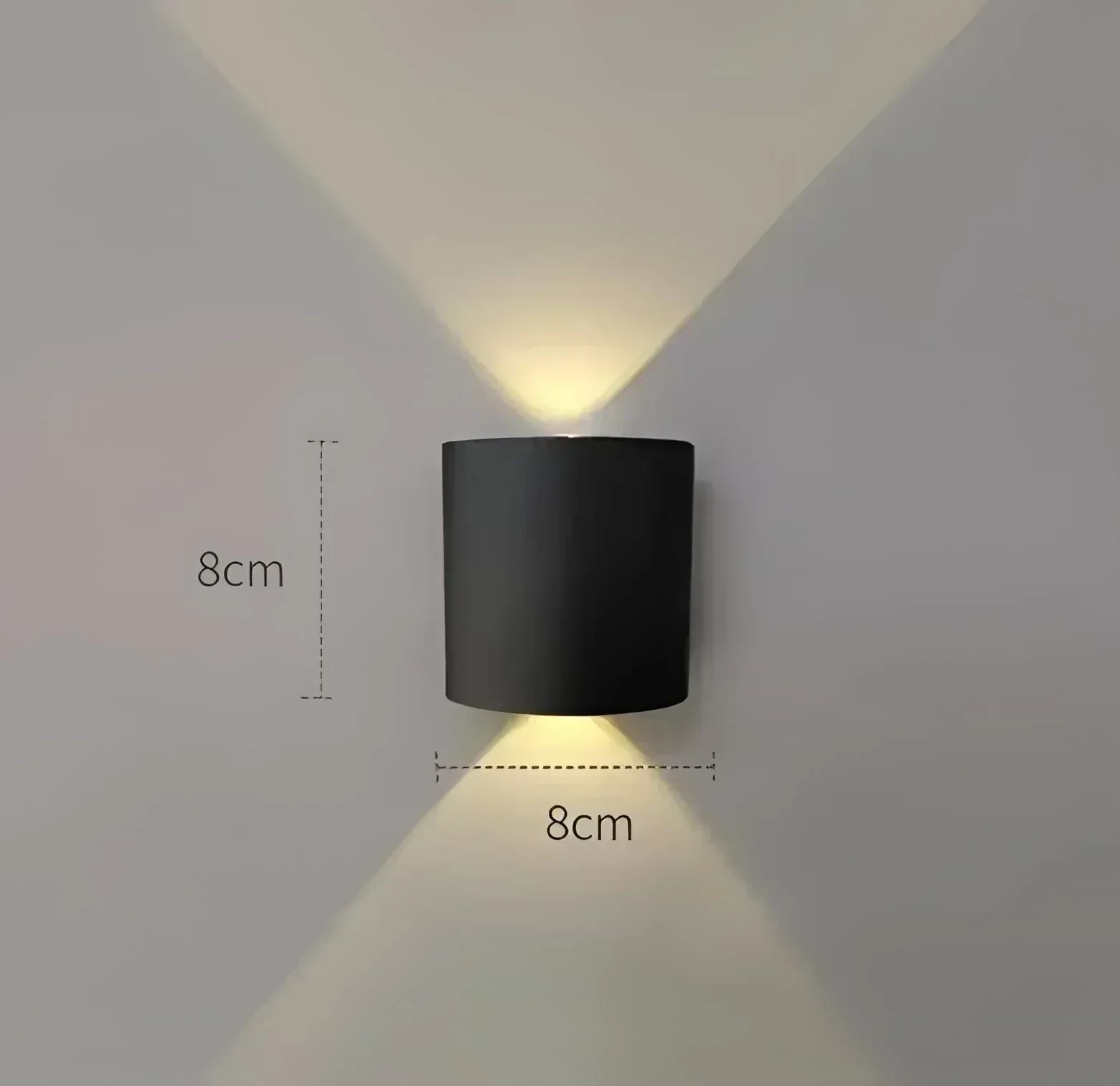 APLIQUE PARED LED DECO NEGRO PC IP65 2X2W 3000K 6