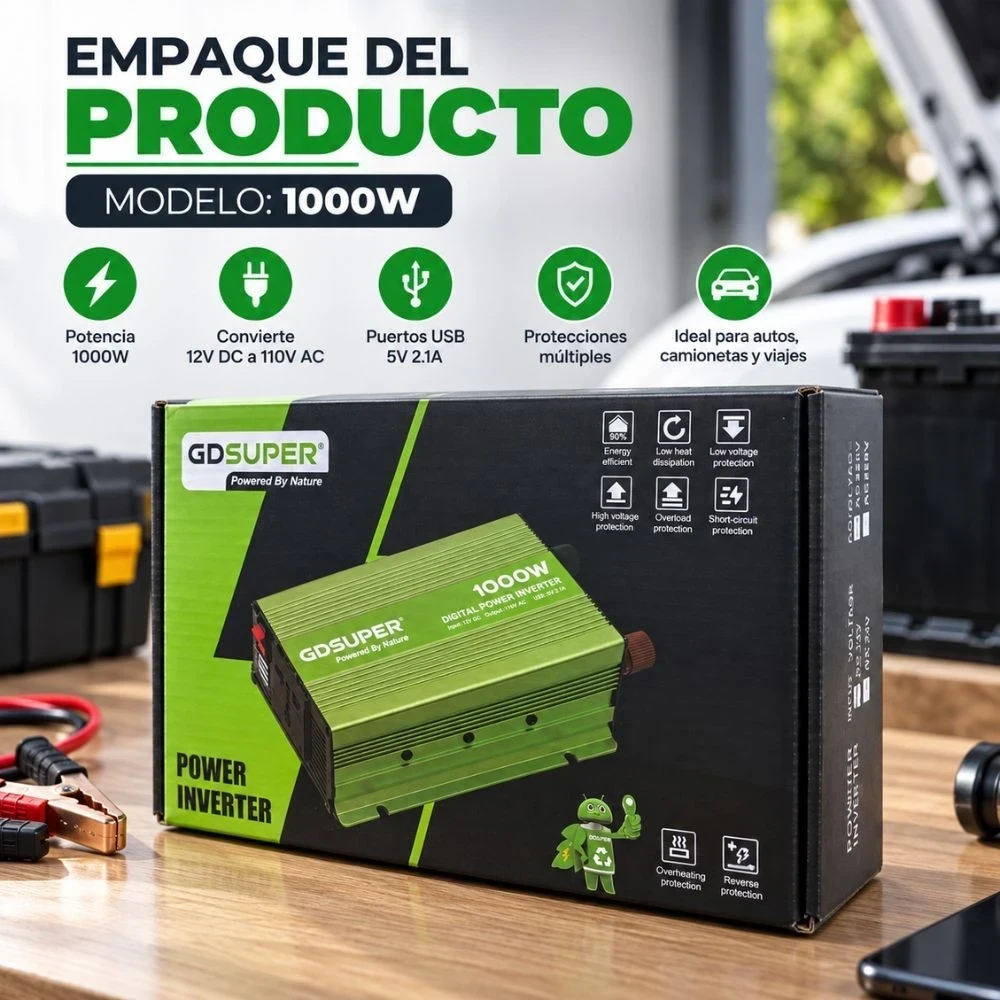 Inversor de corriente 1000W 2