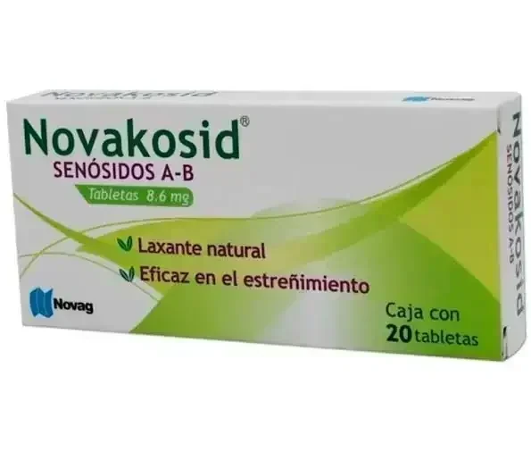 Novakosid Senosidos A - B, 8.6 mg, caja con 20 tabletas