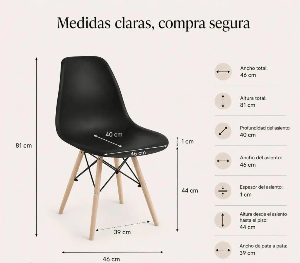 Silla comedor oficina nórdica  4