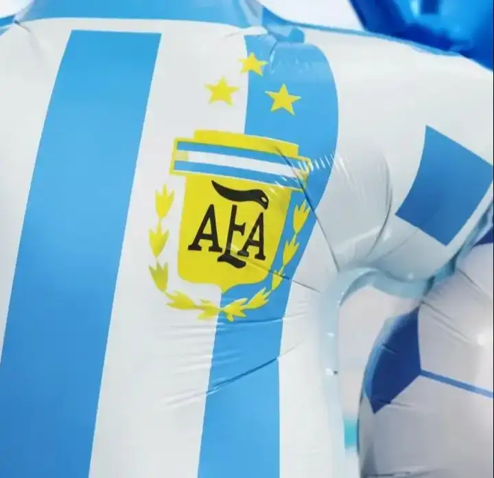 Set 5 globos metalizado camiseta argentina  2
