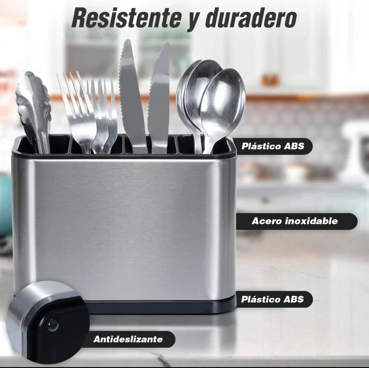 Contenedor de cubiertos Plateado (suono) 2