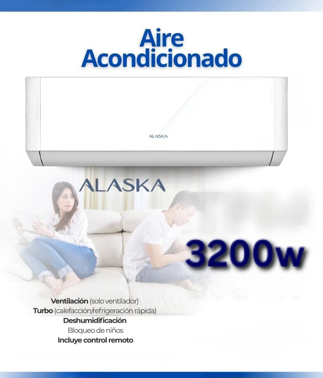 AIRE Ac. ALASKA 3200W ON/OFF FRIO/CALOR 