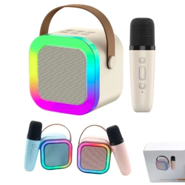 Parlante Bluetooth Karaoke + 1 Micrófono K12 / Luces Led RGB