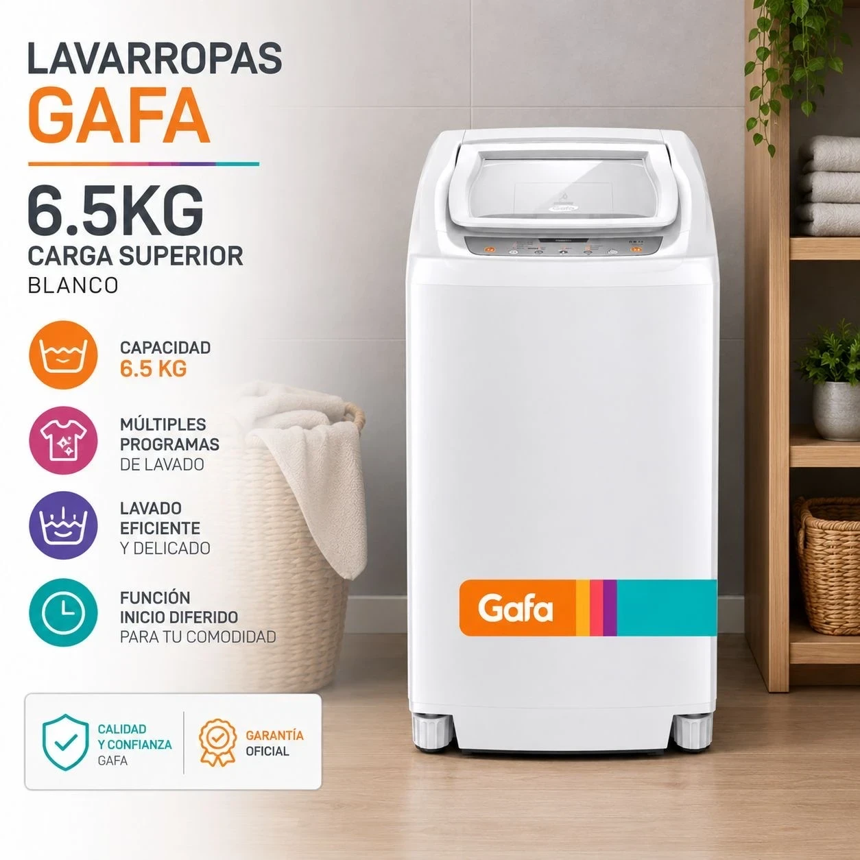 LAVARROPAS GAFA 6,5KG DIGIT FIT ‼️SOLO POR PEDIDO‼️
