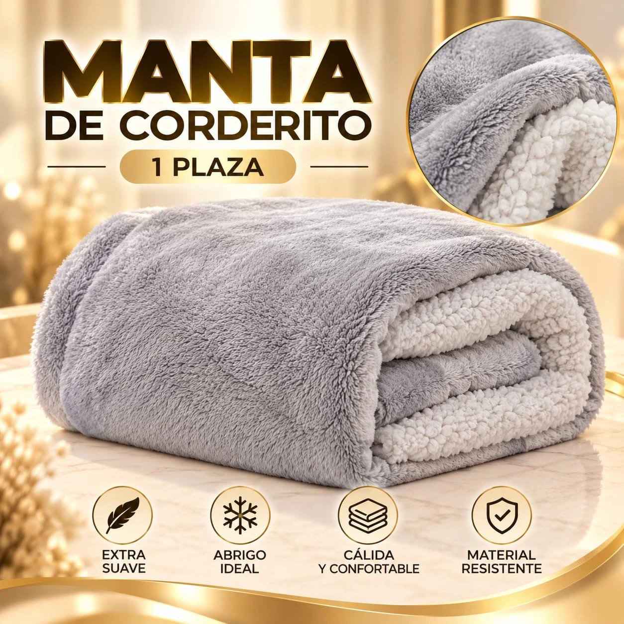 MANTA DE CORDERITO 1 PLAZA