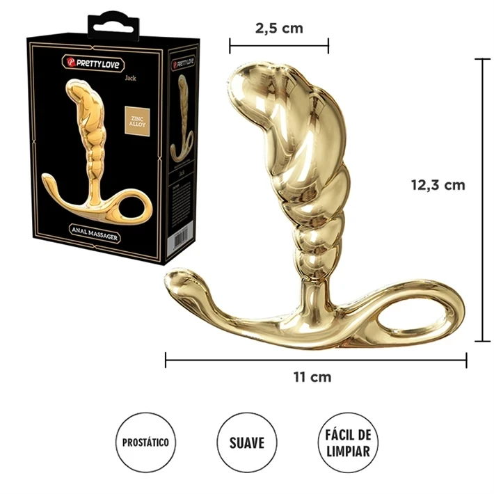 Plug de metal prostatico dorado