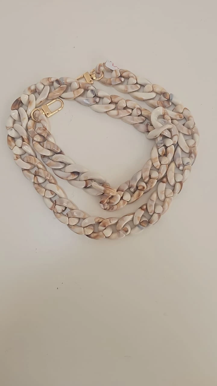 CADENA ACRILICA 80CM MULTICOLOR BEIGE