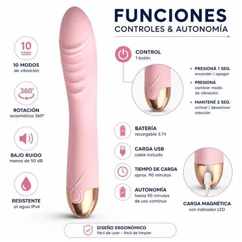 Vibrator Aurelia - Rotador - Recargable - Multifuncion 4