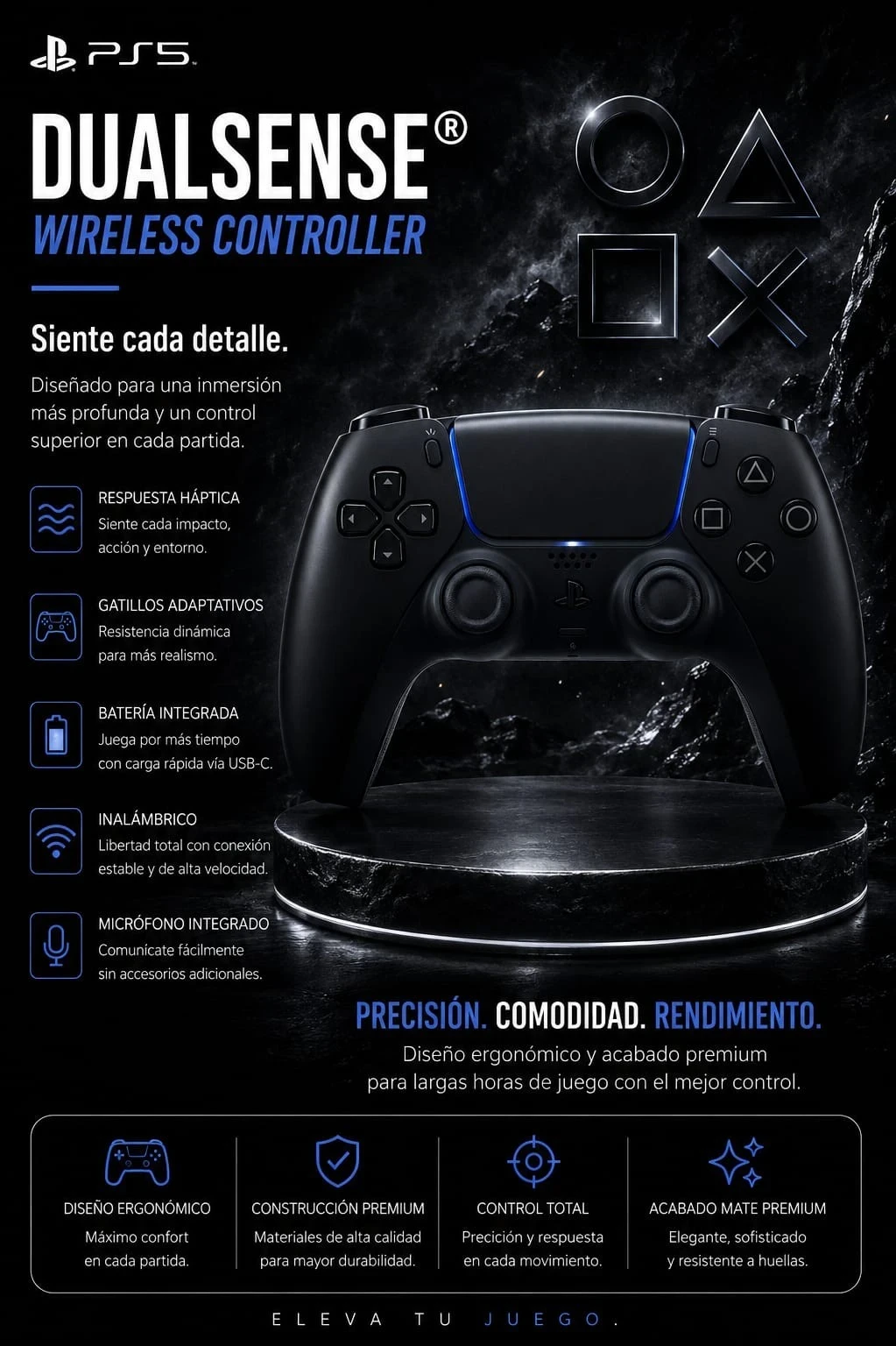 JOYSTICK PS5 DUAL SENSE BLACK