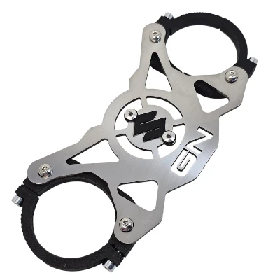 GN 125 Estabilizador de barras acero cromado logo 3d negro mL