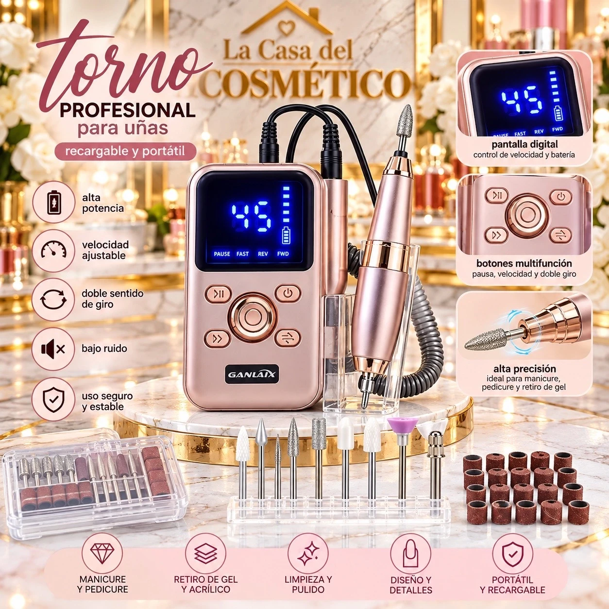 lumera drill 45.000 revoluciones torno glam pro