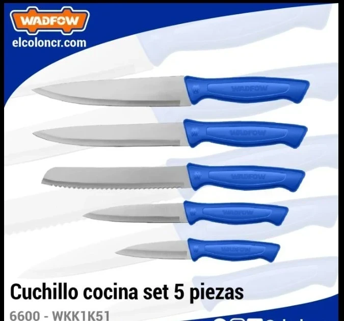 Set X 5 Cuchillos De Cocina Wadfow Wkk1k51 Azul