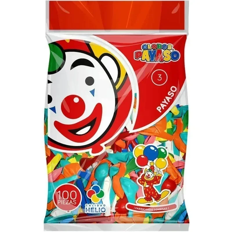 Globo de colores c/100 #3 payaso