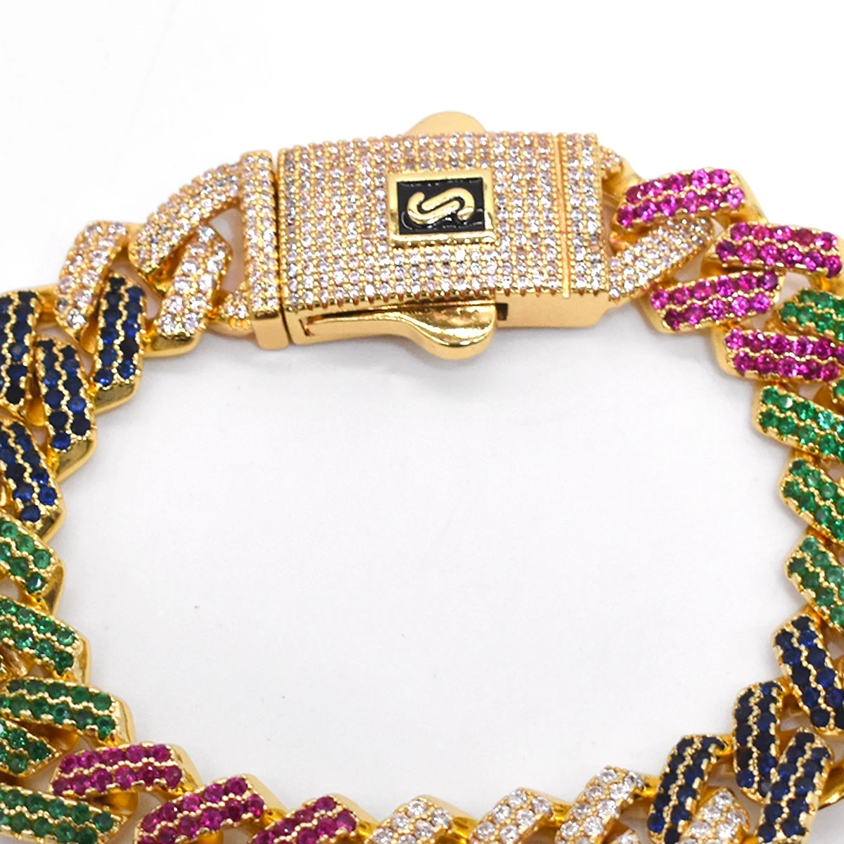 ESCLAVA EN ORCON DIAMANTES DE COLORES 7