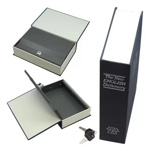 Caja fuerte con llave - forma de libro