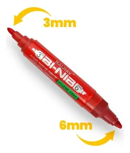 marcador marlker rojo dos puntas 2