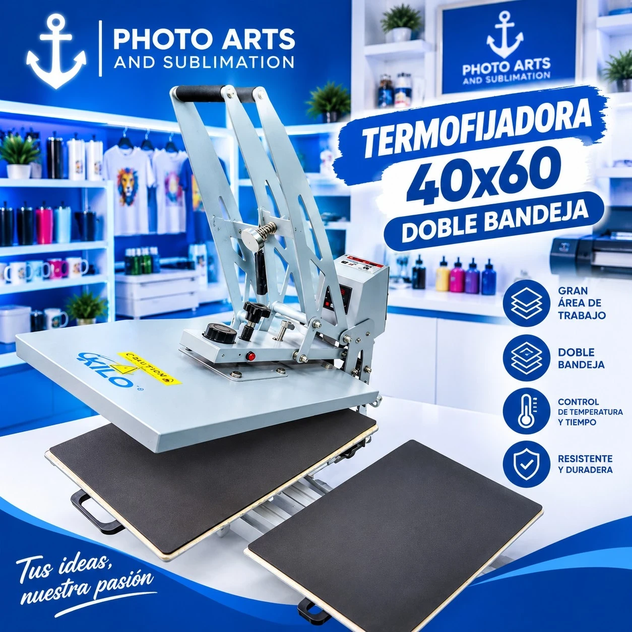 Termofijadora 40x60 Doble Bandeja 