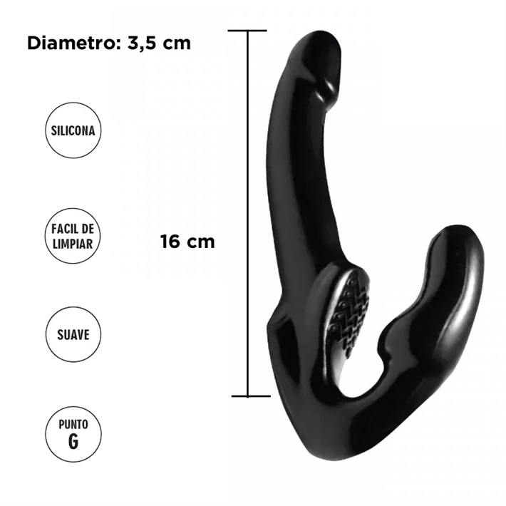 Strap On cambio de roles negro 16x3,5 cm