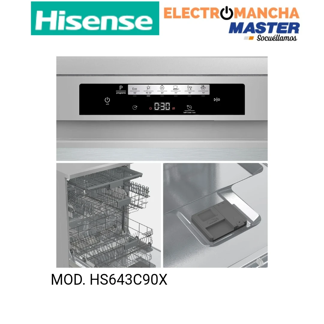 LAVAVAJILLAS HISENSE HS643C90X INOX 3 BANDEJA C 10