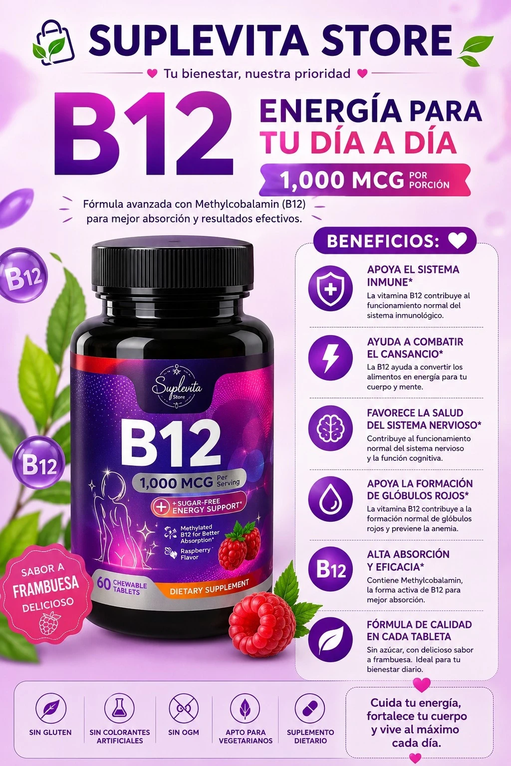 B12 Energía 1000 MCG (Suplevita)