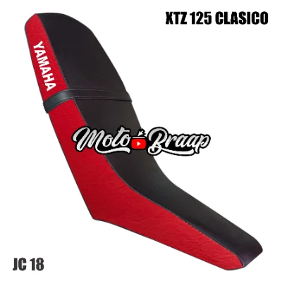 TP XTZ 125 Forro Tapizado clasico negro / rojo JC 18