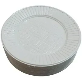 Platos descartable blanco x25