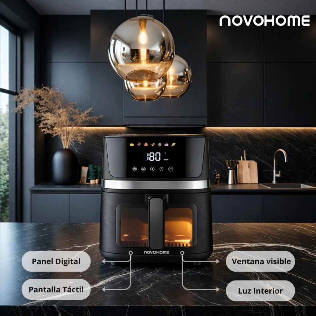 FREIDORA DE AIRE NOVOHOME 7LTS DIGITAL C/VISOR 2
