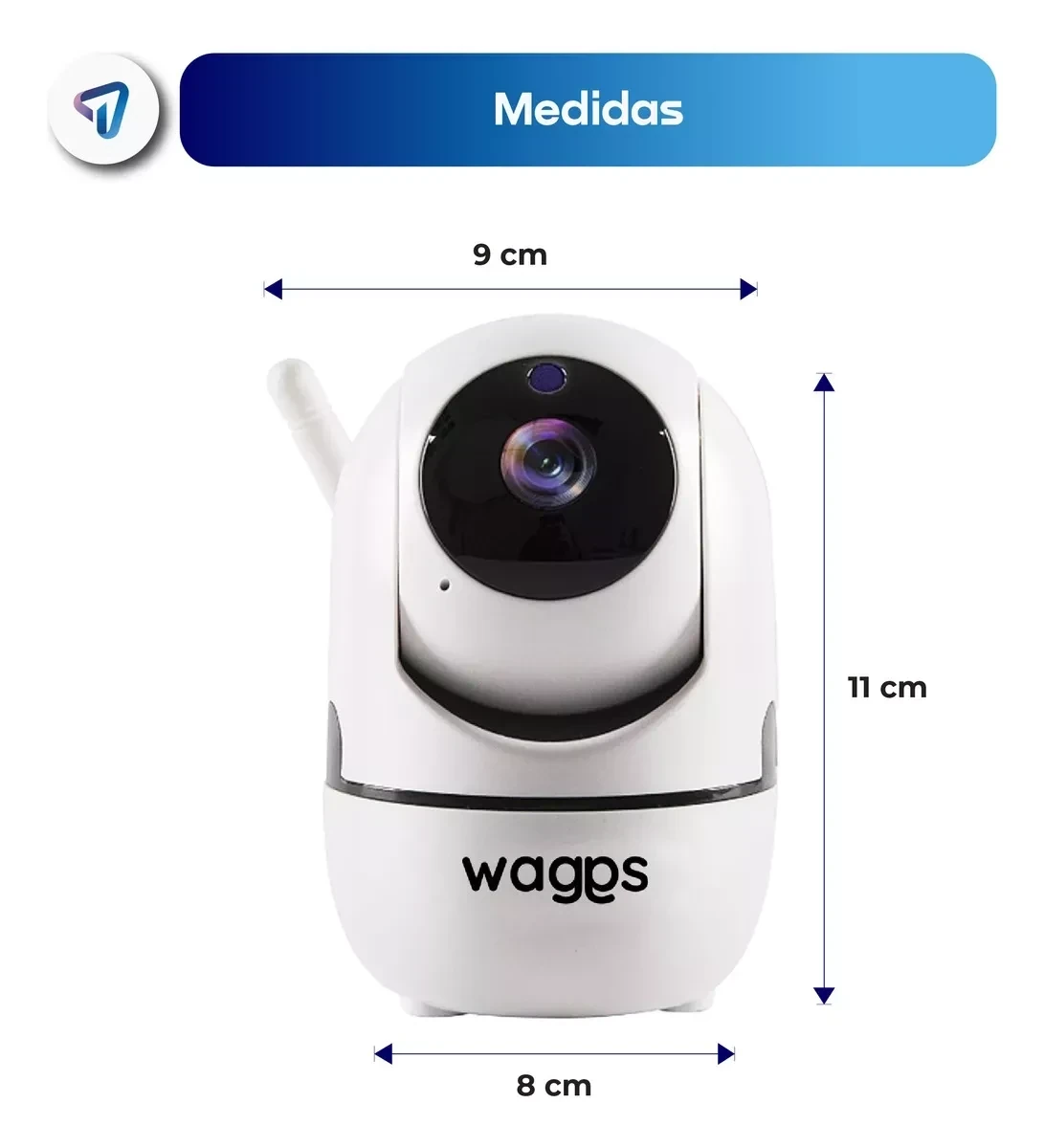 Camara De Seguridad Wifi Ip Interior Audio Y Vision Nocturna Waggs