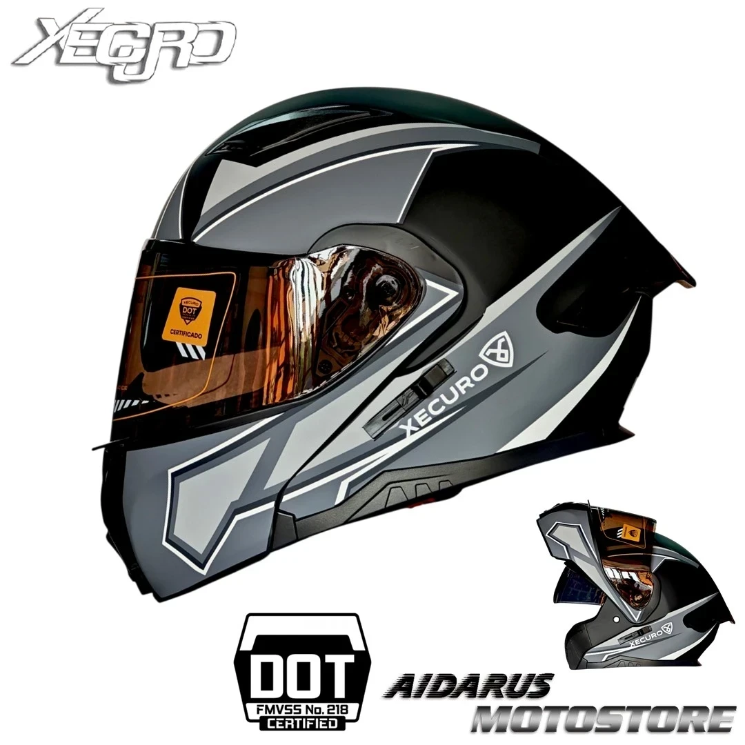 CASCO XECURO XR926 GRIS NEGRO MATE