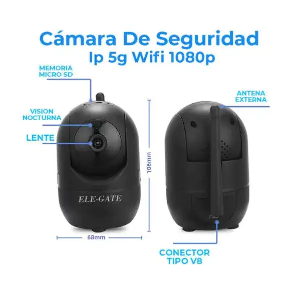 Camara De Seguridad IP 5G Wifi 1080P Ptz Vigilancia Compatible con Alexa  2