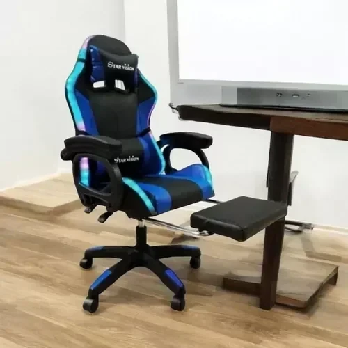 Silla Gamer STAR VISION Negro/Azul C/Luz 2