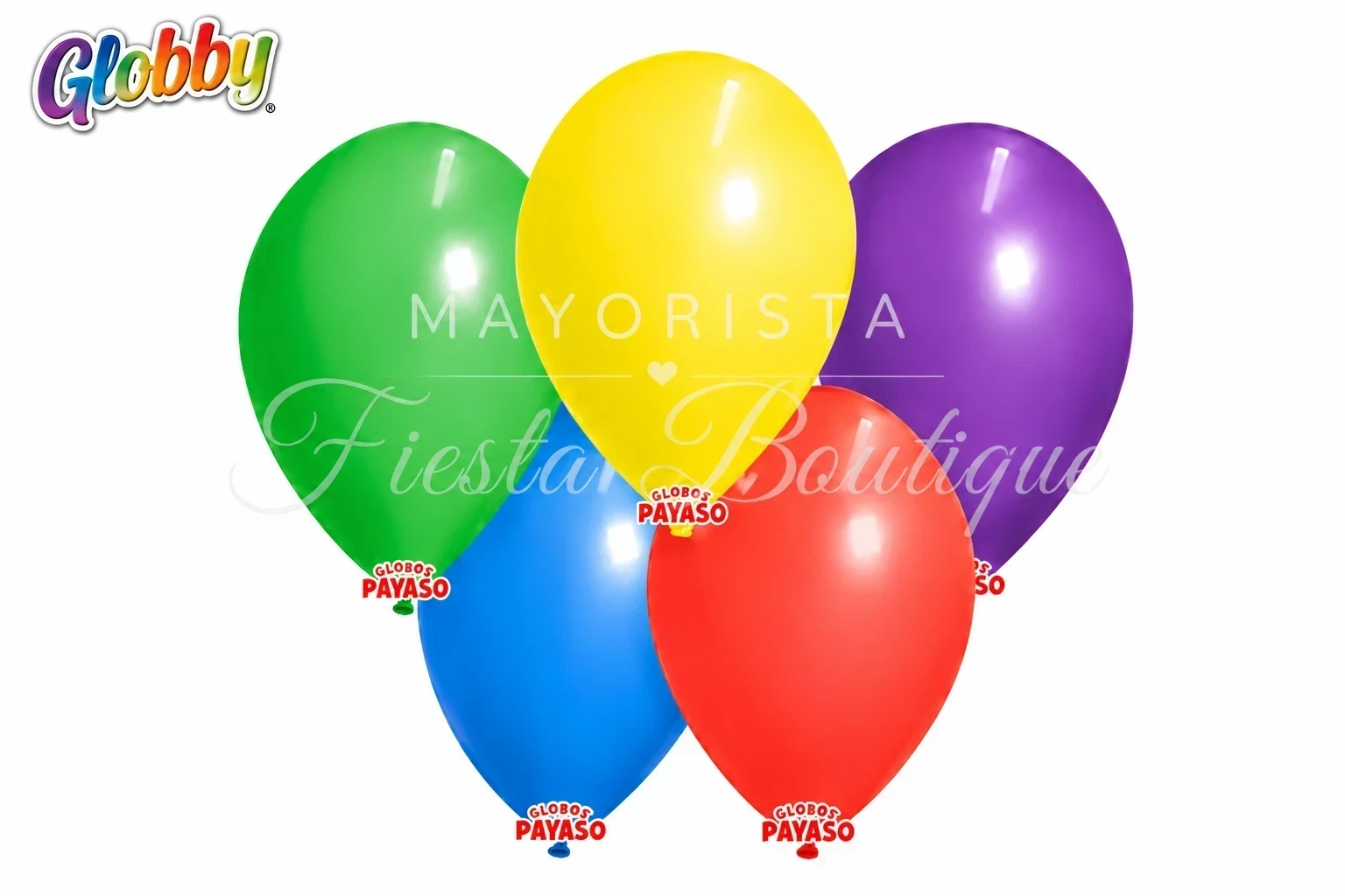Globos x1paq 12"/ globby multicolor liso — 24u