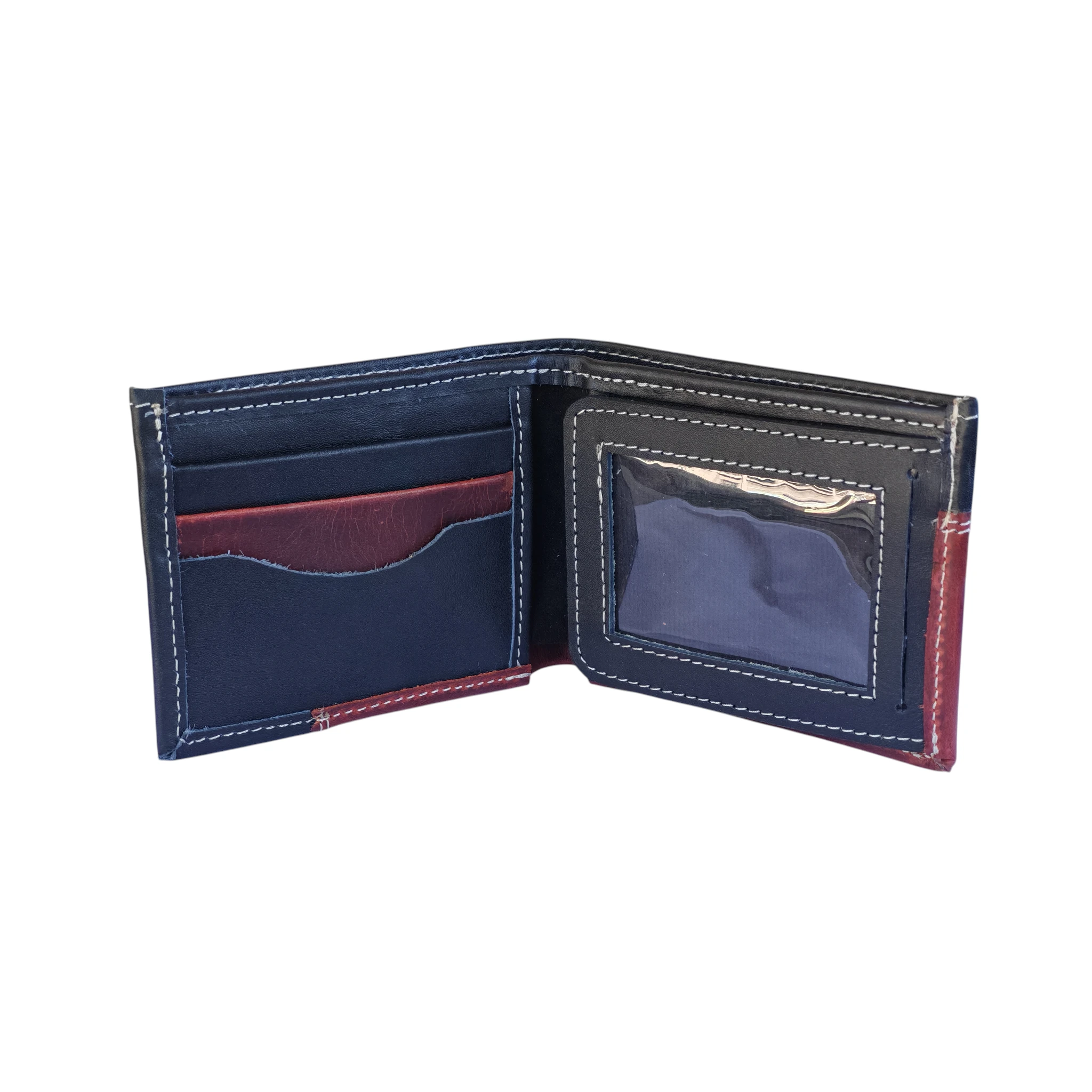 Billetera bifolio combinada negro y cafe crazy  2