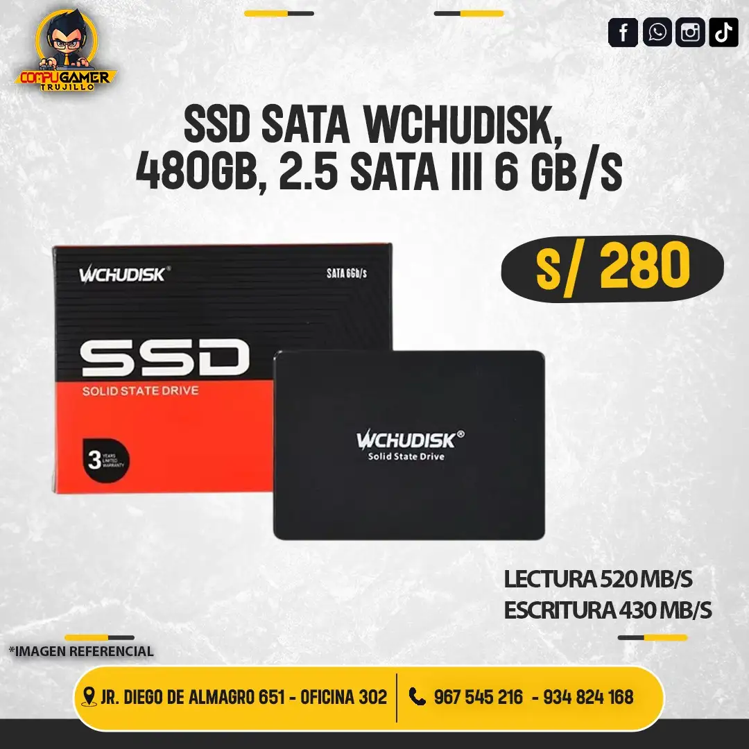 SSD SATA WCHUDISK 480GB 2.5 SATA III 6GB/S