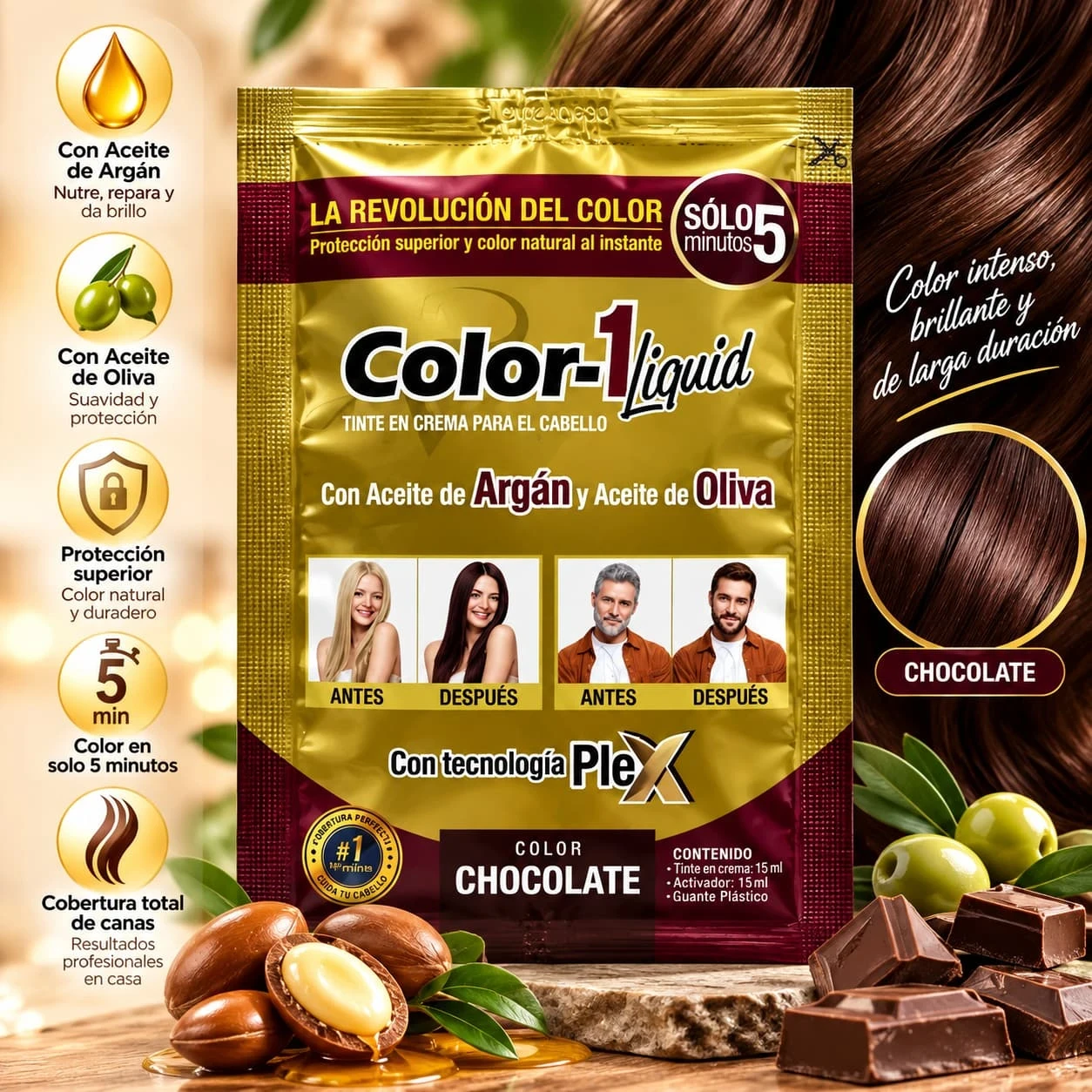 color-1 tintura 5 minutos tono chocolate