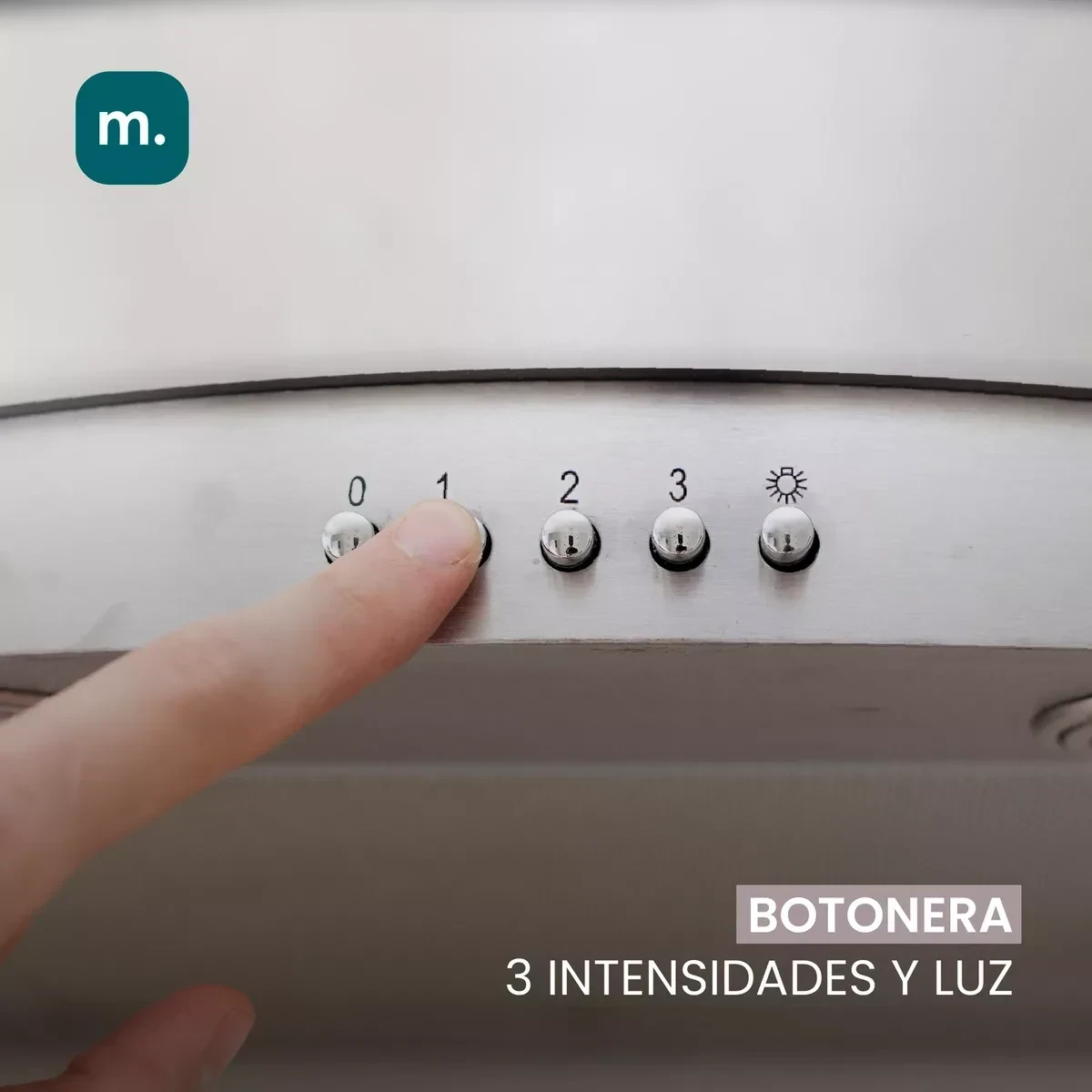 Campana Extractor Purificador de Cocina Premium Vidrio y Acero Inoxidable 60cm Maverick 3