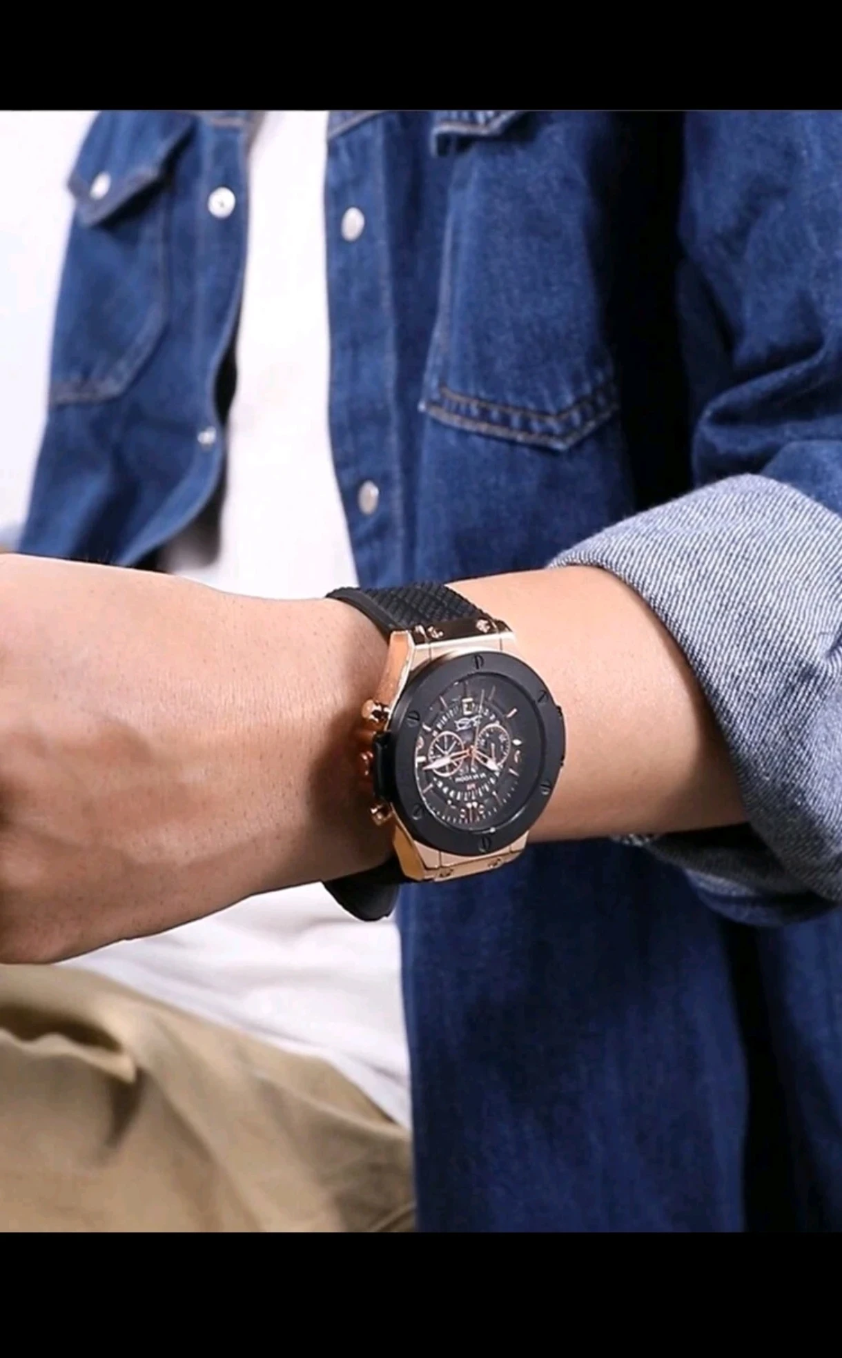 Reloj para Hombre Va Va Voom Robust - Rose Gold & Black 6