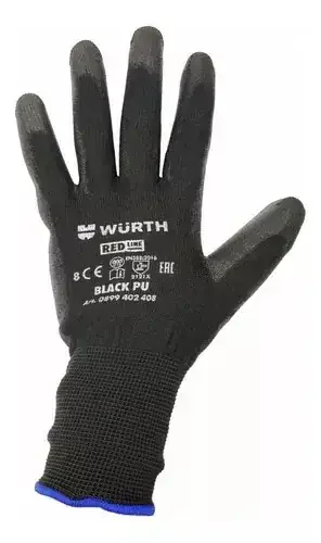 Guantes  TALLA 10 Wurth Red Line Protección Negro Pu 
